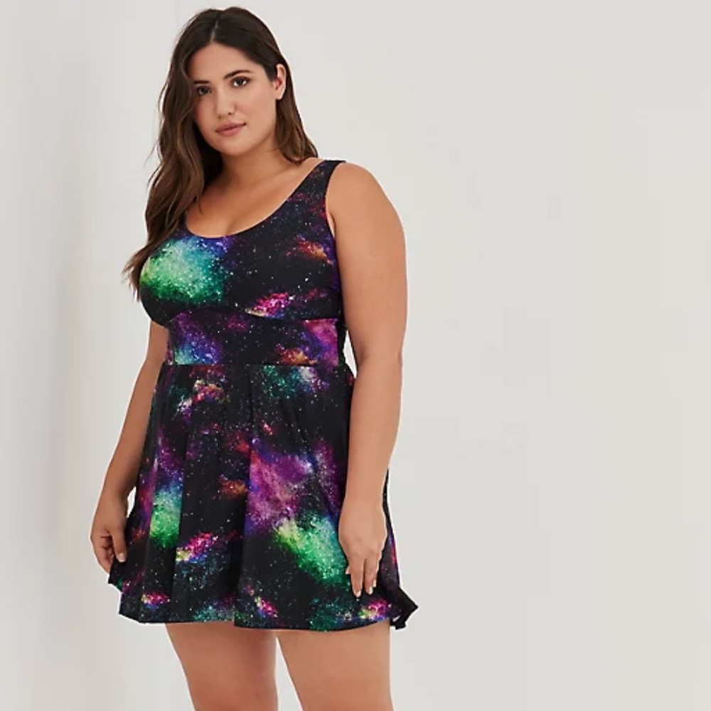 Galaxy One Piece Swimsuit with Skirt